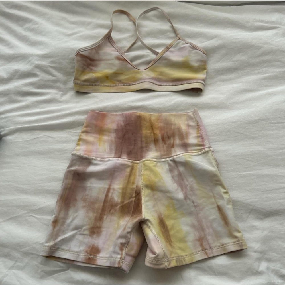 Mora Girls Tie-Dye Sports Bra and Shorts Set